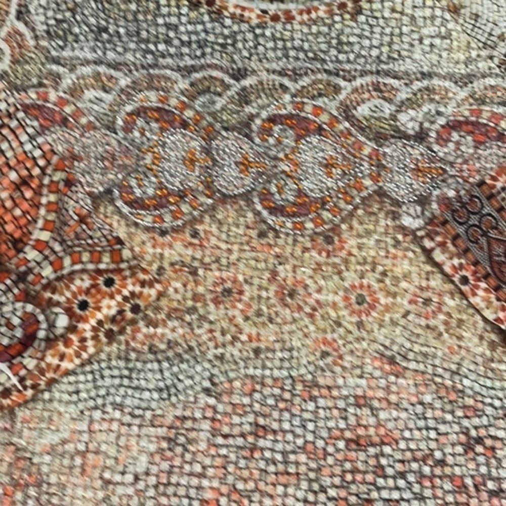 Brown, orange and sparkle 3/4 length sleeve 035 - Picture 3 of 4